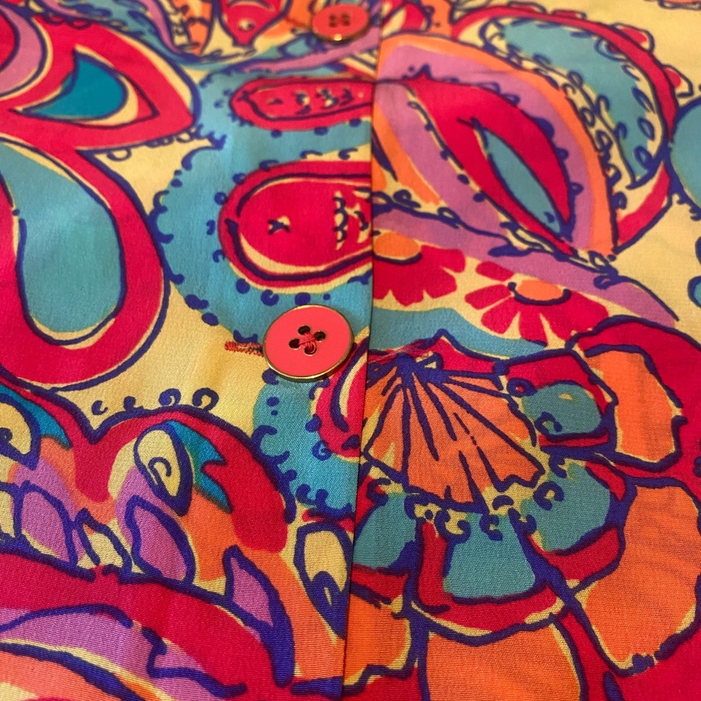 Lilly Pulitzer Feelin Groovy Iona Tank - 100% Silk - Picture 3 of 4